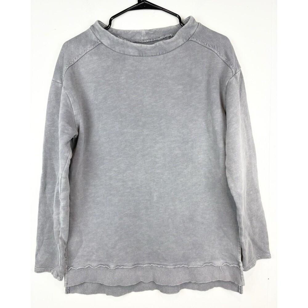 Anthropologie PILCRO SM Sweatshirt Gray Boho Relaxed Cotton - Picture 3 of 12